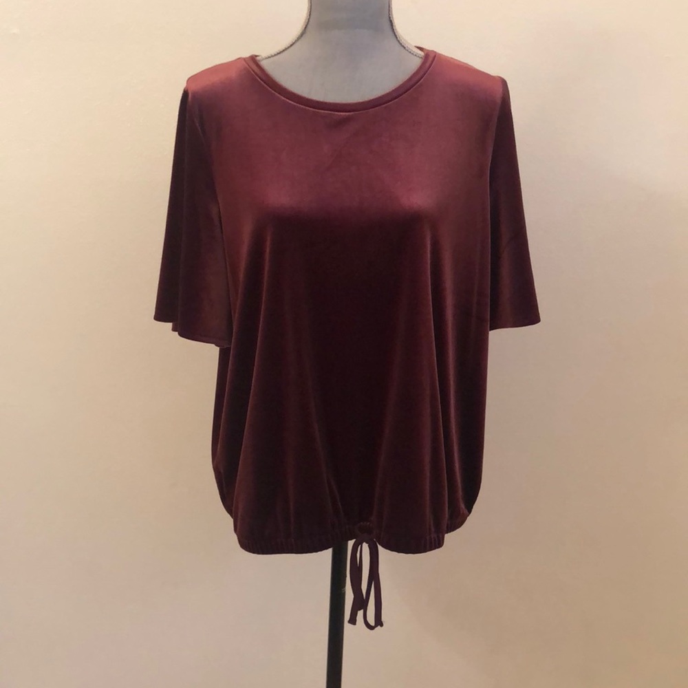 LOFT Maroon Velvety Top